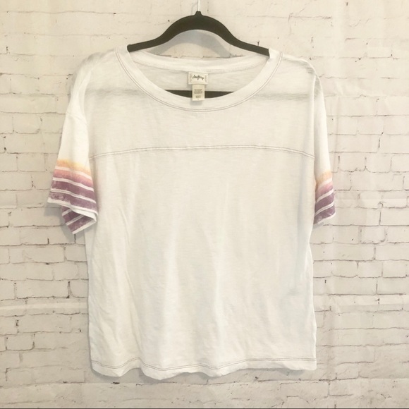 Sz S Daytrip Buckle Semi Sheer Burnout Tee Stripes - Picture 2 of 7